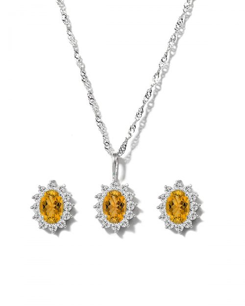 Certified Citrine Luxury Jewelry Set