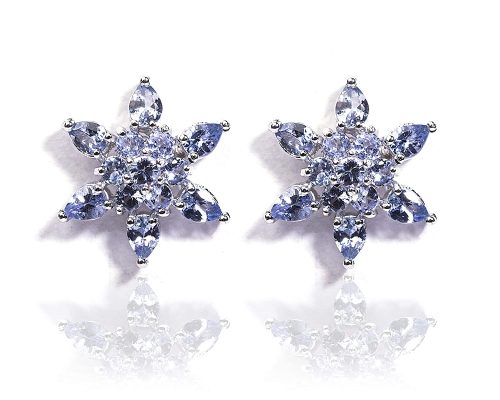 925 Sterling Silver Certified Tanzanite Gemstone Luxury Stud Earrings