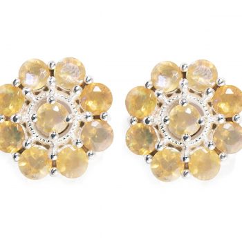 925 Sterling Silver Certified Fire Opal Gemstone Luxury Stud Earrings