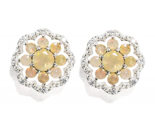 925 Sterling Silver Certified Fire Opal Gemstone Luxury Stud Earrings