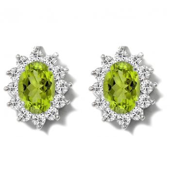 Peridot Gemstone Stud Earrings