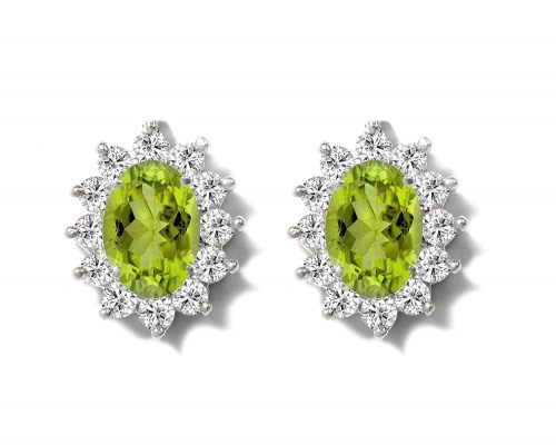 Peridot Gemstone Stud Earrings