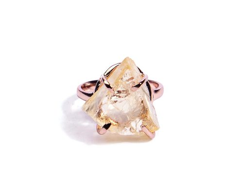 Certified Citrine Raw Gemstone Ring