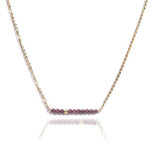 925 Sterling Silver Certified Tourmaline Gemstone Sleek Necklace