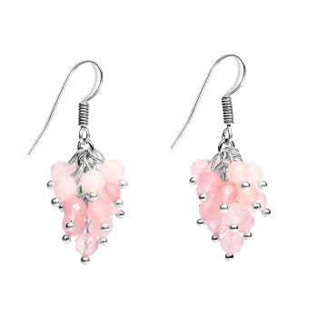 Certified Natural Rose Quartz Gemstone Beads Bunch Fashionable Trendy Earring for Women