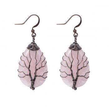 Certified Rose Quartz Love Drop and Dangle Earrings