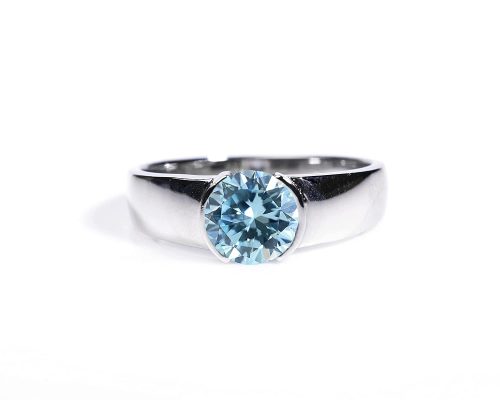 Blue Topaz Gemstone Men Ring