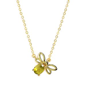 Certified Peridot Gemstone Butterfly Pendant