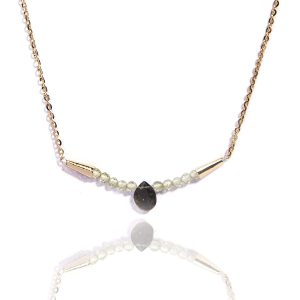 925 Silver Certified Peridot & Tourmaline Gemstones Dainty Necklace