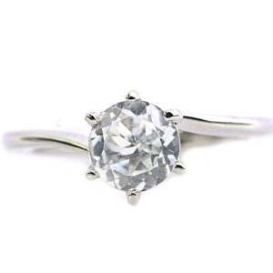 Certified White Topaz Solitaire Ring