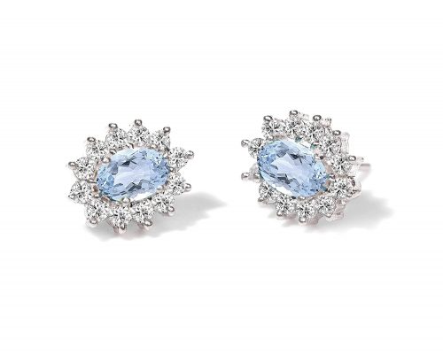 Blue Topaz Stud Earrings - Image 2