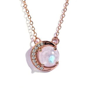 Certified Moonstone Gemstone Moon Pendant
