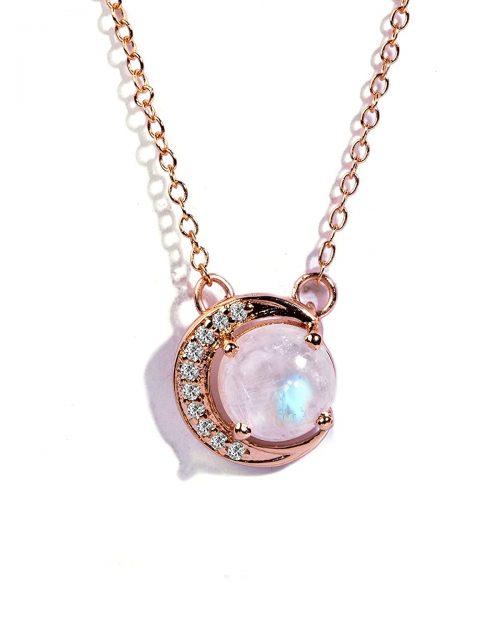 Certified Moonstone Gemstone Moon Pendant