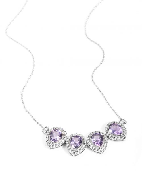Certified Amethyst Pear Drop Necklace - Image 2