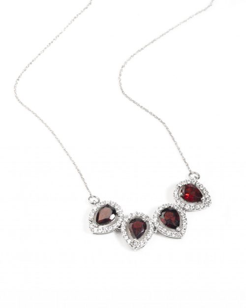Certified Garnet Pear Drop Necklace - Image 2