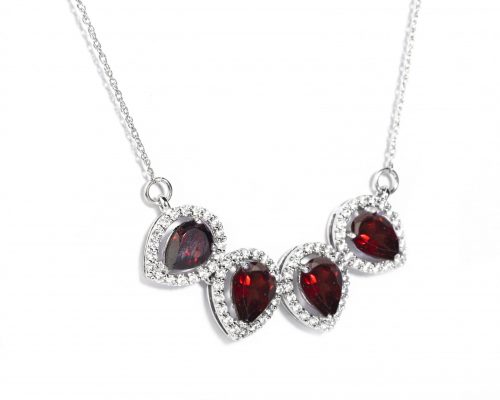 Certified Garnet Pear Drop Necklace - Image 3