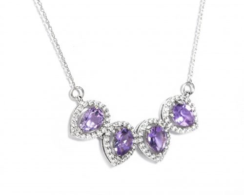 Certified Amethyst Pear Drop Necklace - Image 3