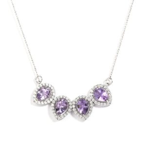 Certified Amethyst Pear Drop Necklace