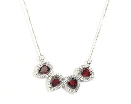 Certified Garnet Pear Drop Necklace