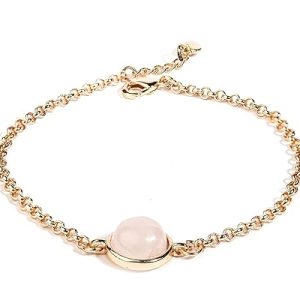 Certified Rose Quartz Valentine's Heart Charm Bracelet