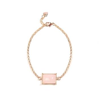 Certified Rose Quartz Valentine's Heart Charm Bracelet