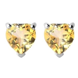 Citrine Valentines Heart Stud Earrings
