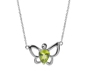 Certified Peridot Butterfly Pendant