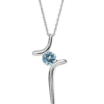 Certified Blue Topaz Cross Pendant