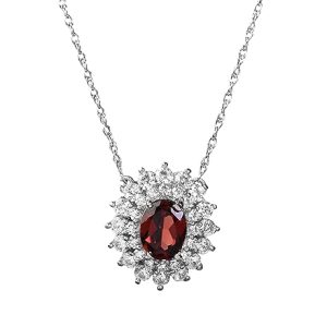 Certified Garnet Gemstone Sunburst Pendant