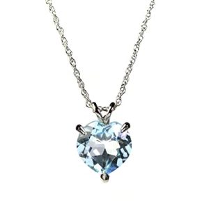 Certified Blue Topaz Heart Pendant