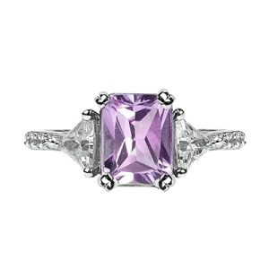 Amethyst Emerald Cut Ring