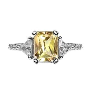 Citrine Emerald Cut Ring