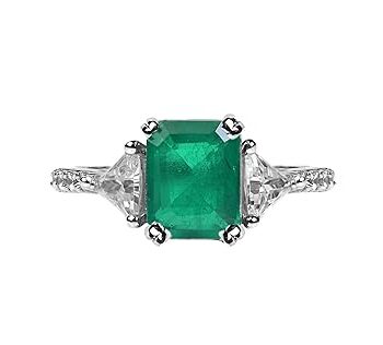 Green Quartz Emerald Cut Ring