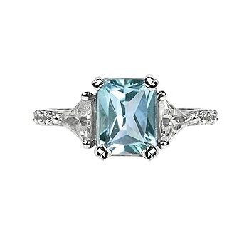 Blue Topaz Emerald Cut Ring