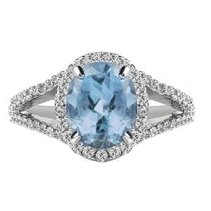 Blue Topaz Split and Shank Ring