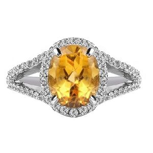 Citrine Split and Shank Ring
