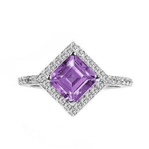 Amethyst Princess Cut Ring