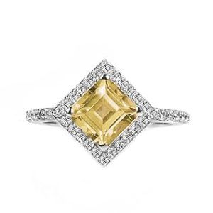 Citrine Princess Cut Ring