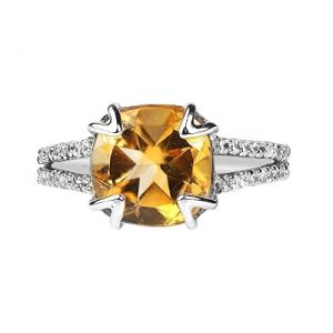 Certified Citrine Split Shank Ring