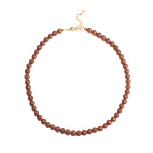 GEMPRO Genuine Red Agate Single line Necklace with Golden Lock for Her