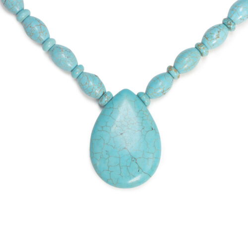 GEMPRO Genuine Turquoise Pendant Beaded Statement Necklace for Her - Image 4