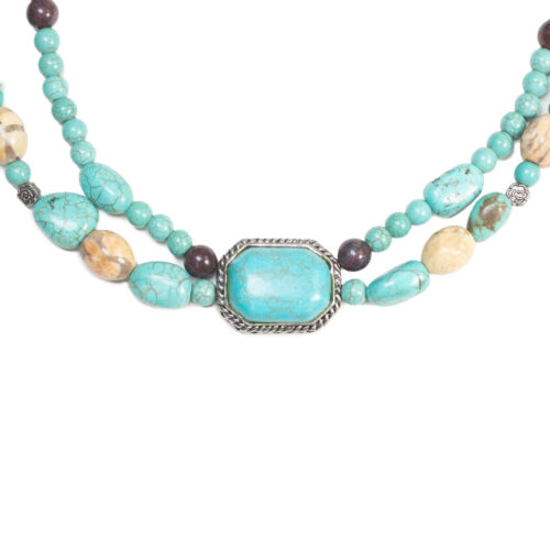 GEMPRO Multilayer Genuine Turquoise Multistone Statement Necklace for Her - Image 6