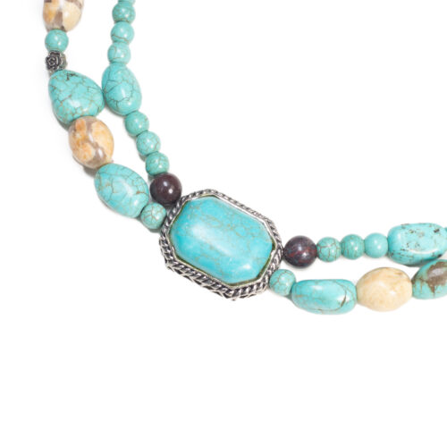 GEMPRO Multilayer Genuine Turquoise Multistone Statement Necklace for Her - Image 5