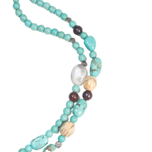 GEMPRO Multilayer Genuine Turquoise Multistone Statement Necklace for Her - Image 4