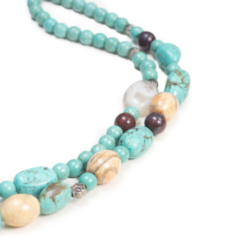 GEMPRO Multilayer Genuine Turquoise Multistone Statement Necklace for Her - Image 3