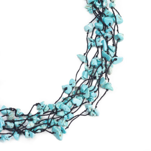 GEMPRO AAA Quality Genuine Turquoise Chips Multilayer Statement Necklace for Her - Image 4