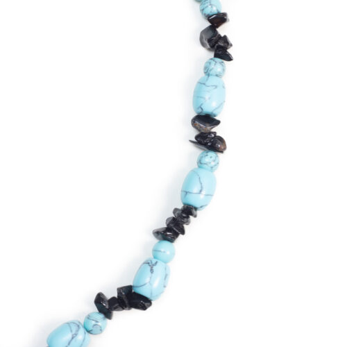GEMPRO Chunky Genuine Turquoise and Onyx Statement Necklace for Her - Image 3