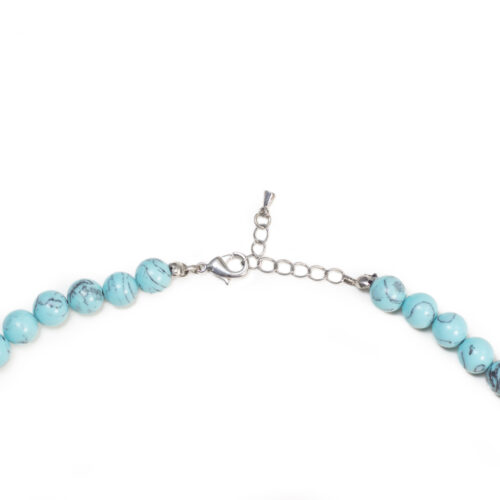 GEMPRO Chunky Genuine Turquoise and Onyx Statement Necklace for Her - Image 2
