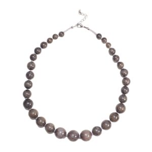 GEMPRO Graduated Genuine Gray Jasper necklace for Her