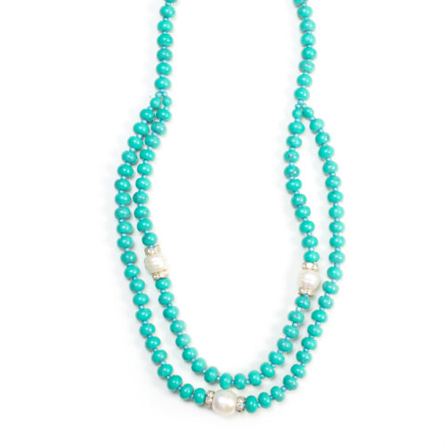 GEMPRO Genuine Turquoise and Pearl Necklace Set for Her - Image 4
